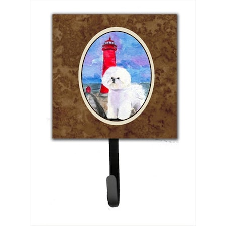 Jensendistributionservices 4.25 x 6 in. Lighthouse with Bichon Frise Leash Or Key Hook MI1655876